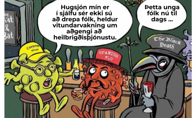 Og hér er smávegis covid-grín handa yfirvaldinu